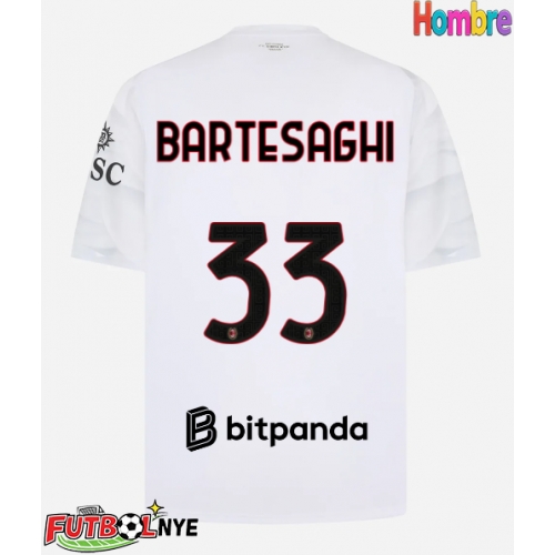 Camiseta AC Milan Davide Bartesaghi #33 Visitante Equipación 2026-27 manga corta